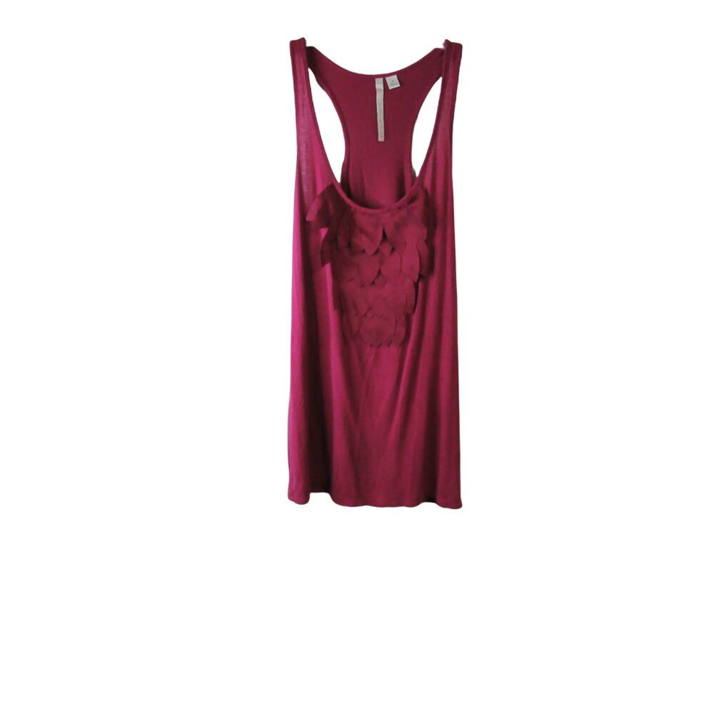 Lauren Conrad Maroon tank sleeveless blouse with decorative front